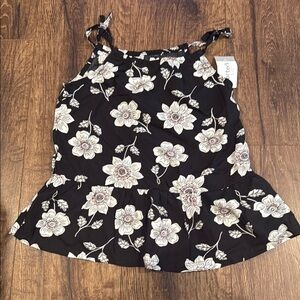 Carter's Black and White Peplum Tank Top